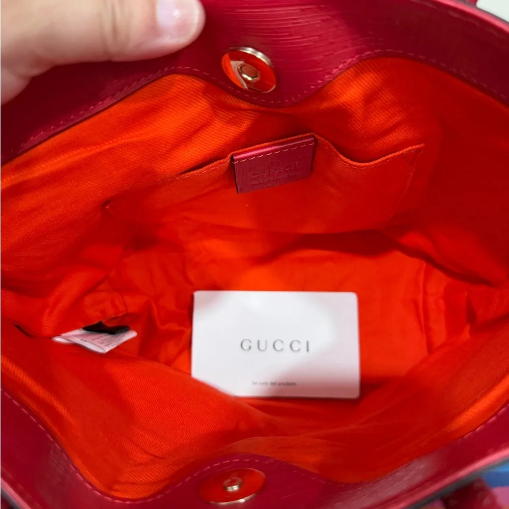 Gucci Brown Tote with Rainbow Bow - Picture 6 of 6